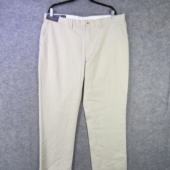 Polo Ralph Lauren Pants Mens 40x30 Spring Beige Suffield Pant Chino Flat Front - Picture 1 of 13